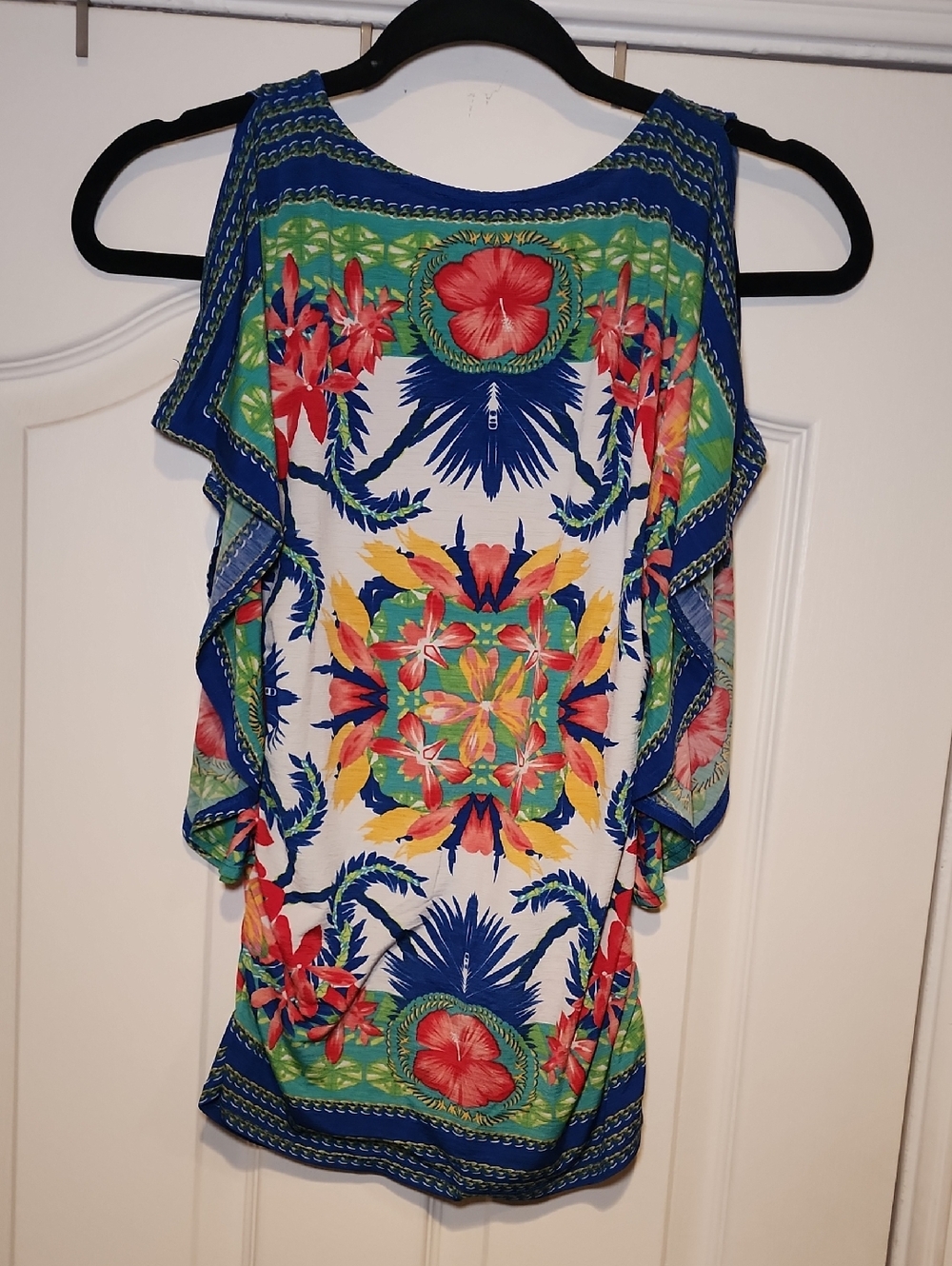 Vintage Silvergate Multicolor Tropical Floral Dolman Top, Sz. Small - Picture 6 of 12